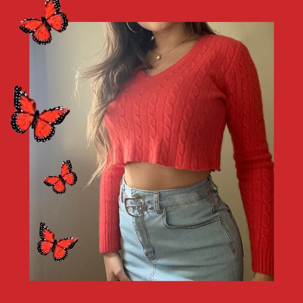 Vintage J.Crew Red Crop Sweater